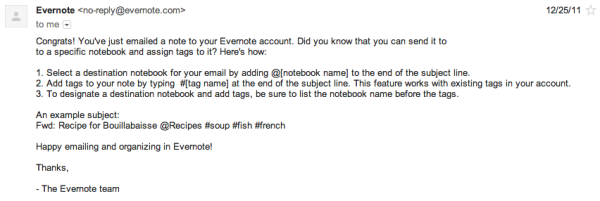 evernote email