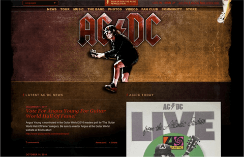 acdc music website 