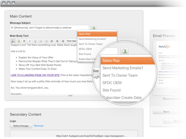 personalize emails