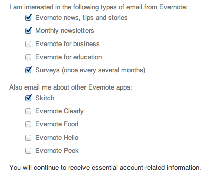 evernote emails