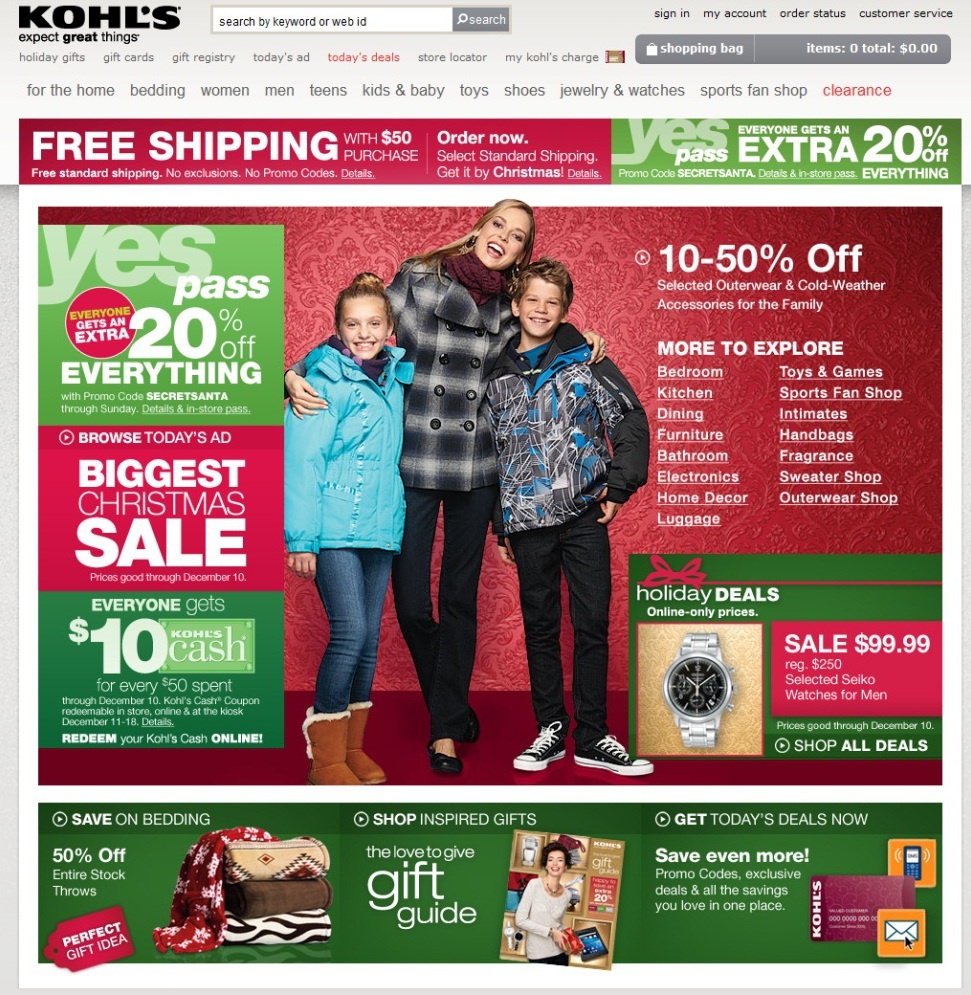 kohls holidays