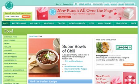 MarthaStewart.com Recipe Web Sites