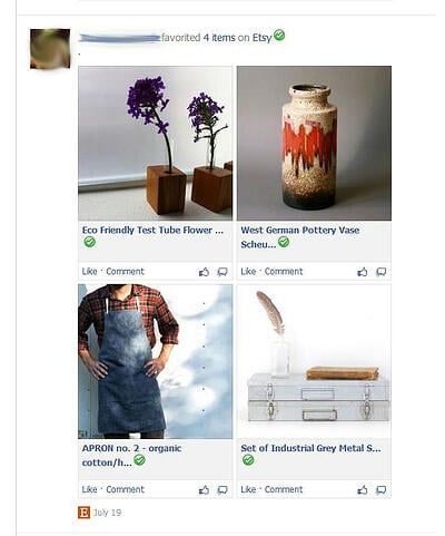 Pinterest like apps in news feed blur