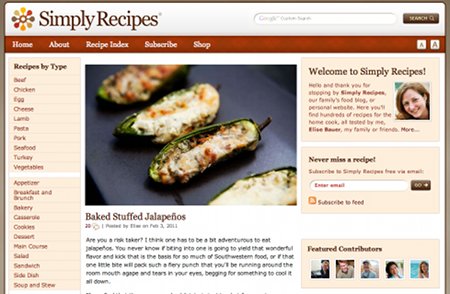 SimplyRecipes.com Recipe Web Sites