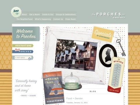 The Porches Inn Travel Website Designs