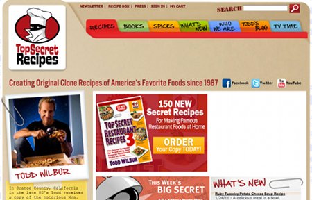 TopSecretRecipes.com Recipe Web Sites