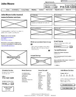 John Moore Services wireframe