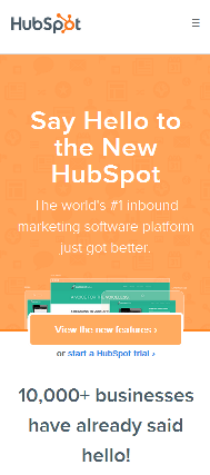 Hubspot's Mobile Site