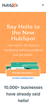 Hubspot's Mobile Site