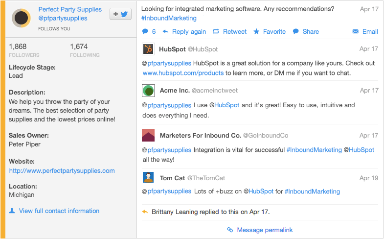marketing convo with lead