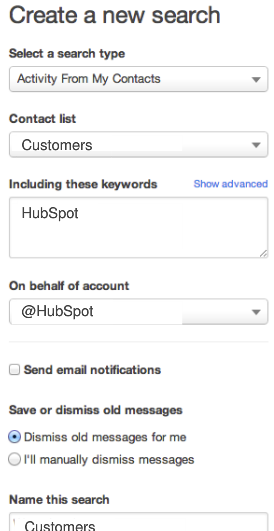 social inbox contacts view