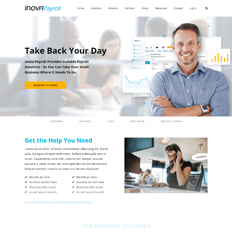 Inova Payroll 1-50 Employees Homepage