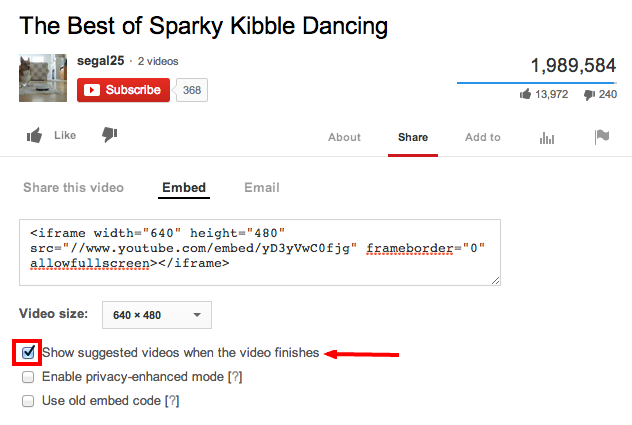 How to fix YouTube embed code