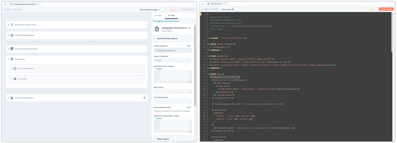 design manager vs coded template