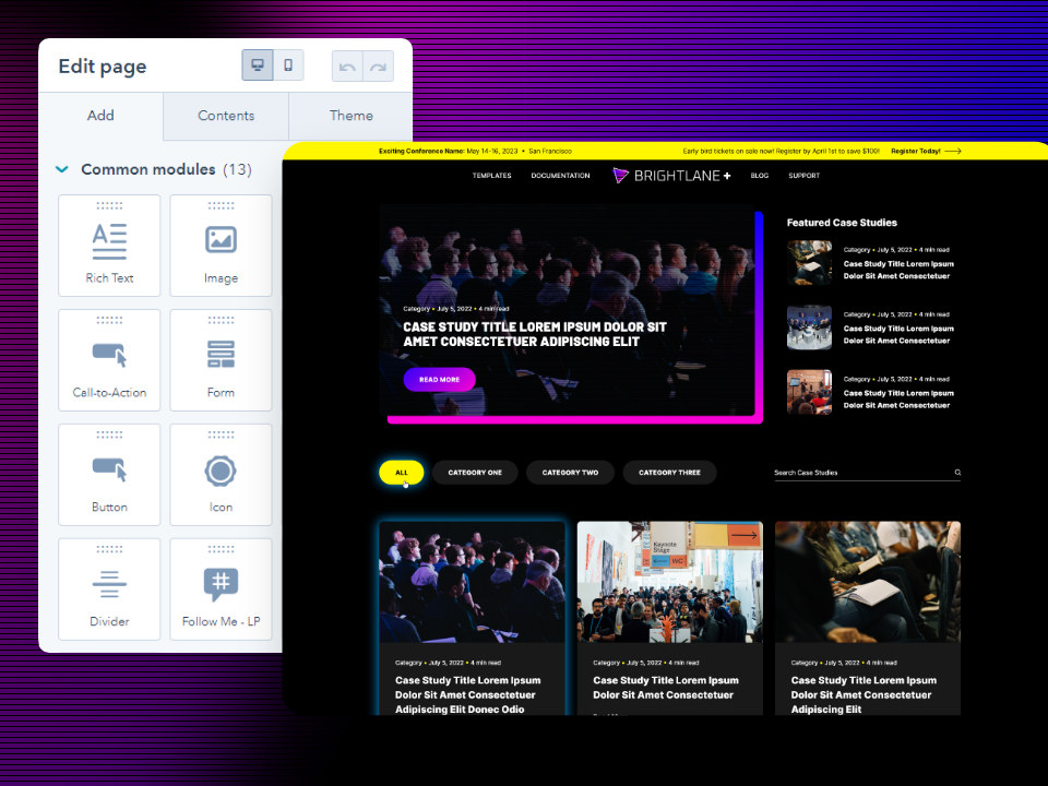 Individual and Global Page Settings